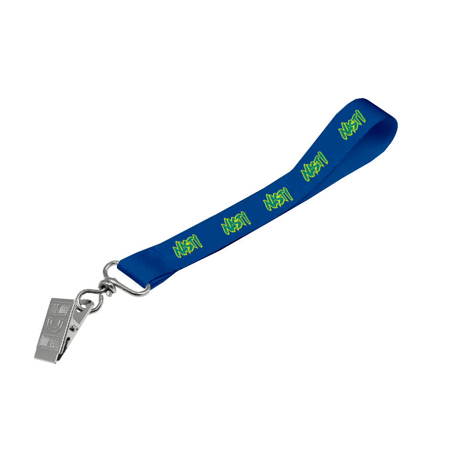 Matte Polyester Wrist Phone Strap D/Sided Print with Crocodile Clip 20 x 340mm